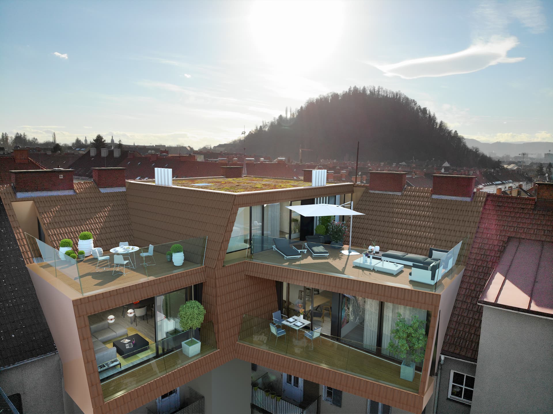 Aussenansicht Dachbodenausbau Immola