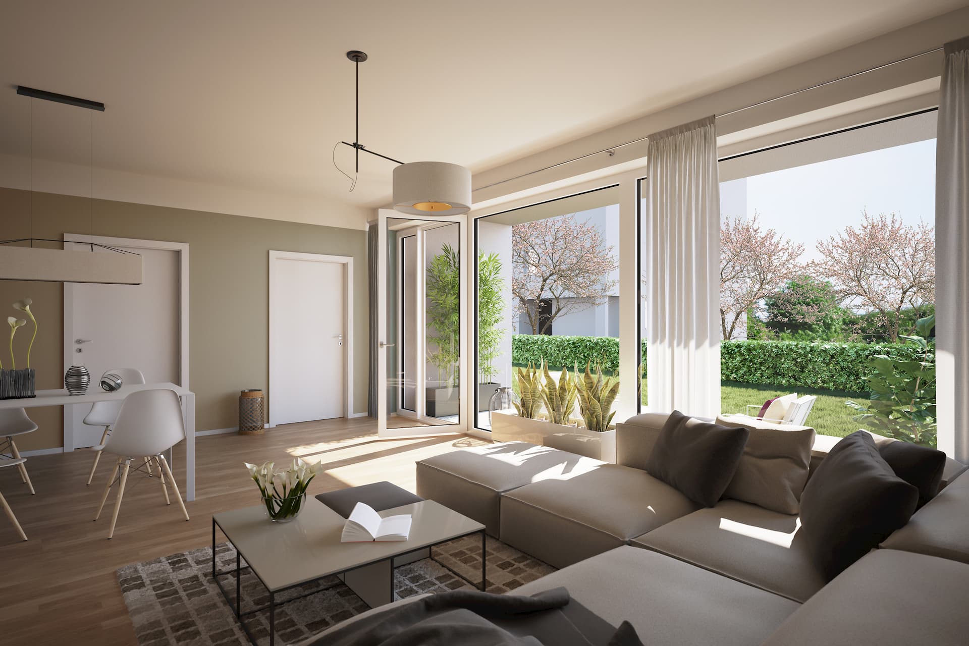 Wohn und Esszimmer in einem LIHA Haus